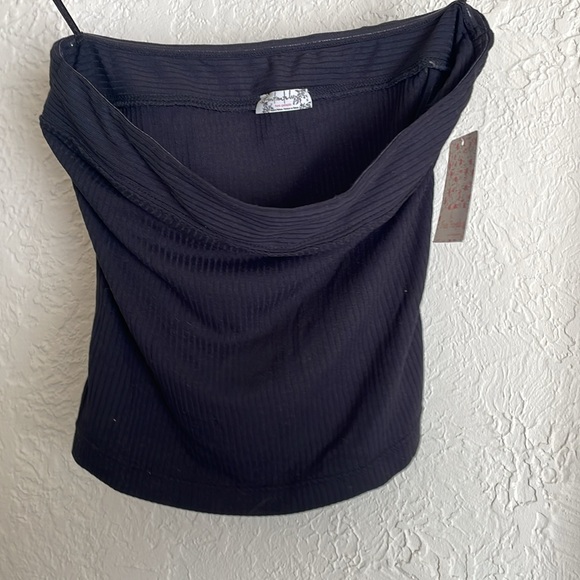 Free People New with tags Black fine line tube top cropped Size M - Picture 2 of 5